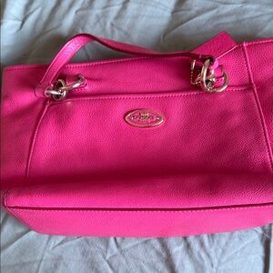 Coach Hot Pink Leather Shoulder Bag